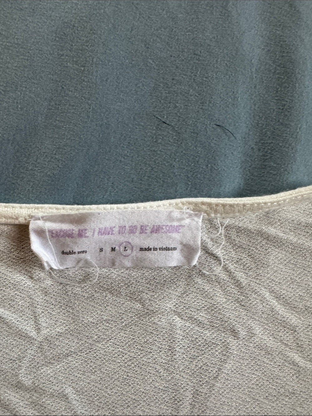 Double Zero Cream V-Neck Draped Wrap Blouse - Picture 2 of 3